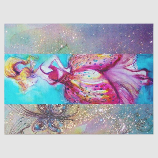 BEAUTY IN PINK DRESS / Magic Butterfly Plant Tissue Paper (Front)