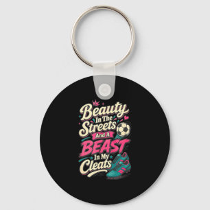 Beauty in streets soccer ball cleats key ring