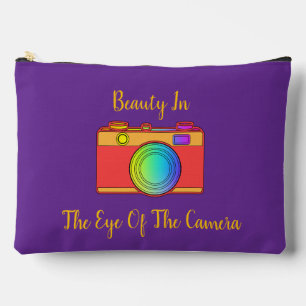 Beauty In The Eye Of The Camera Purple Accessory Pouch