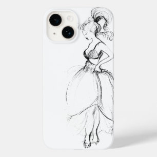BEAUTY IN WHITE DRESS Black White Drawing Case-Mate iPhone 14 Case