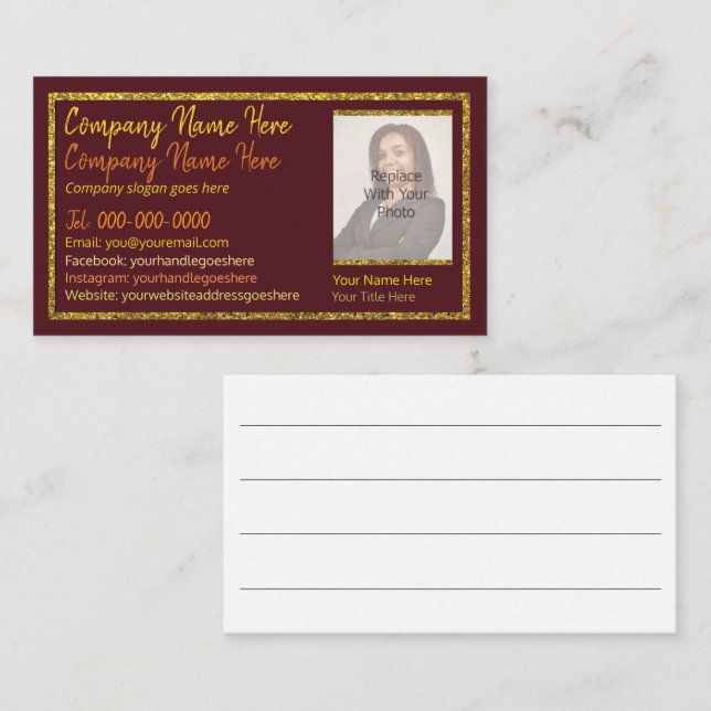 Beauty Industry Hair, Nails, Makeup, Lashes, Photo Business Card (Front/Back)