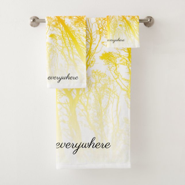 Beauty is everywhere sunset orange silhouette tree bath towel set (Insitu)