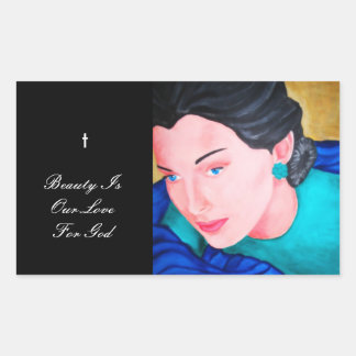 BEAUTY IS OUR LOVE FOR GOD RECTANGULAR STICKER