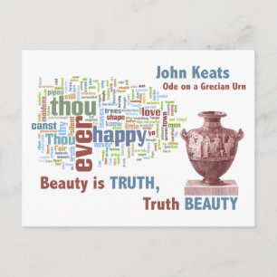 Beauty is Truth - John Keats - Grecian Urn Postcard