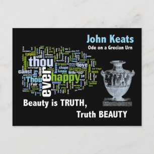 Beauty is Truth - John Keats - Grecian Urn Postcard