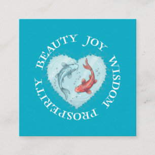 Beauty , Joy, Wisdom Prosperity Koi Enclosure Card
