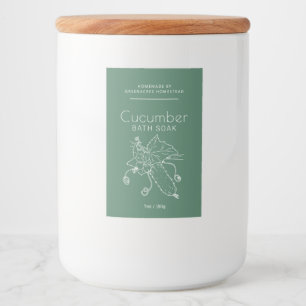 Beauty label Cucumber art logo green white