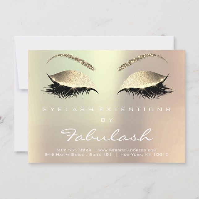 Beauty Lashes Extension Aftercare Instruction Glam (Front)