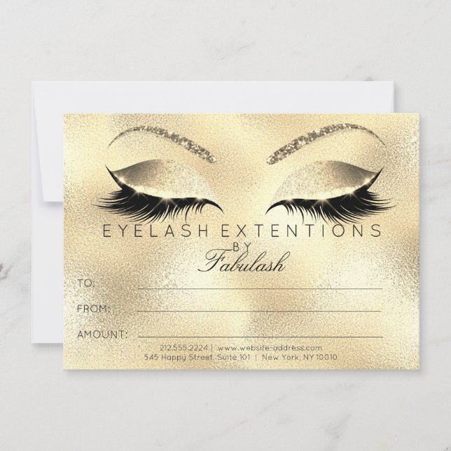 Beauty Lashes Extension Makeup Certificate Gift (Front)