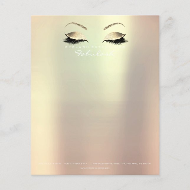 Beauty Lashes Makeup Stylist Eyebrows Gold Rose1 Flyer (Front)