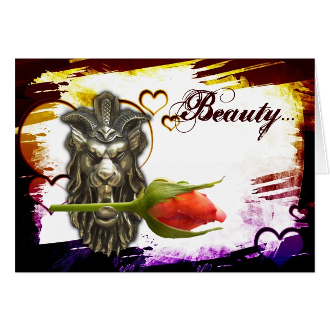 Beauty...Let me be your beast!! romantic card (Front Horizontal)