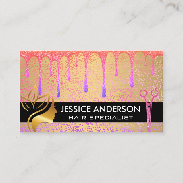Beauty Logo | Salon Scissors and Product Business Card (Front)
