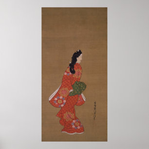 Beauty Looking Back by Hishikawa Moronobu Poster