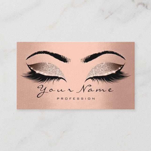 Beauty Loyalty Card 10 Lash Rose Gold Skinny Crown (Front)
