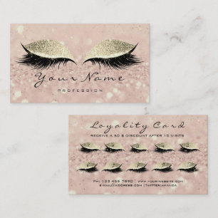 Beauty Loyalty Card 10 Makeup Artist Lashes Gold