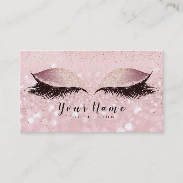 Beauty Loyalty Card 10 Makeup Lashe Rose Gold Pink (Front)