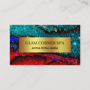 *~* Beauty Luxury Rainbow QR Glitter Glitz Glam Business Card
