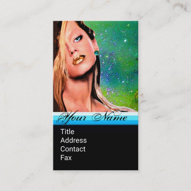 BEAUTY MAKEUP ARTIST COSMETICS Monogram Green Business Card (Front)