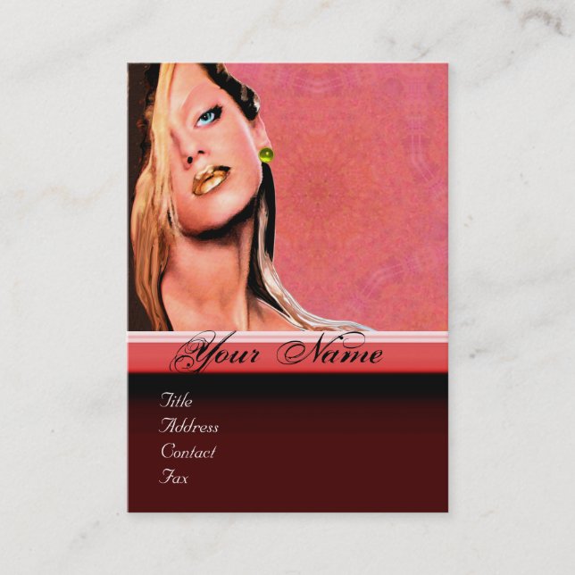 BEAUTY MAKEUP ARTIST monogram pink topaz yellow Business Card (Front)