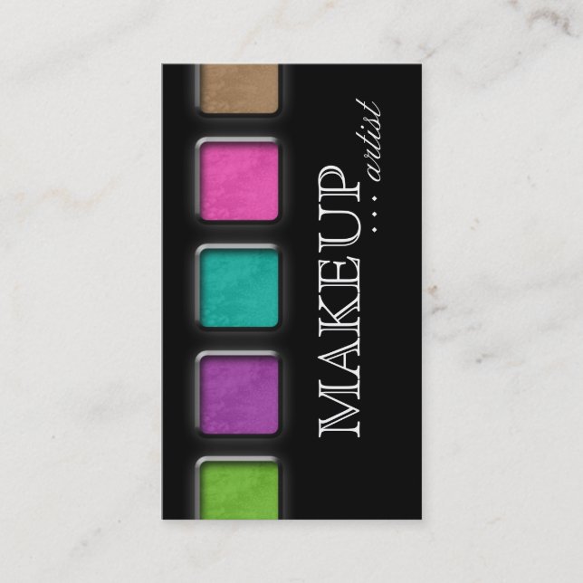 Beauty Makeup Artist Salon Spa Palettes Colourful Business Card (Front)