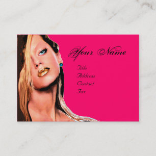 BEAUTY MAKEUP ARTIST ,sapphire blue pink fuchsia Business Card