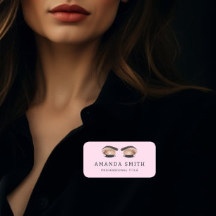 Beauty Makeup Eyebrows & Eyelashes Professional Name Tag