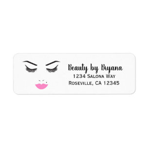 Beauty Makeup Face Lashes & Pink Lips Salon