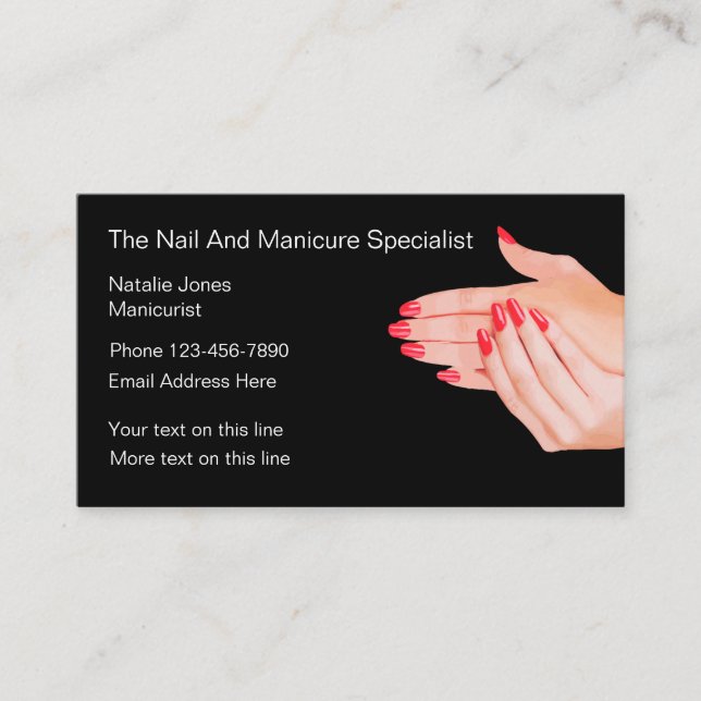 Beauty Manicure Fashion Business Card (Front)