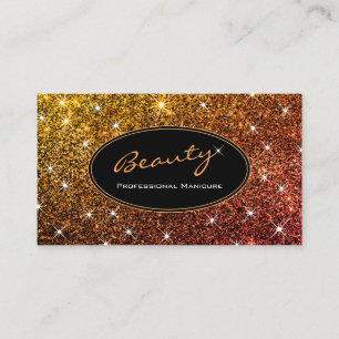 Beauty Manicure Trendy Luminous Rose Gold Gradient Business Card