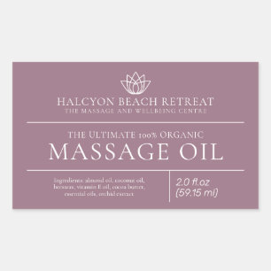 Beauty massage oil pink product ingredient label