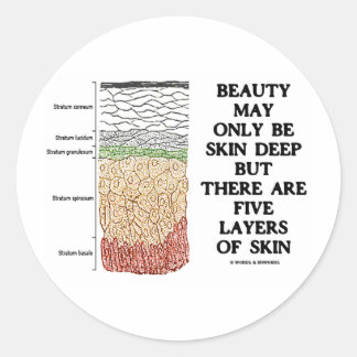 Beauty May Be Skin Deep But Five Layers Of Skin Classic Round Sticker