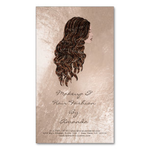 Beauty Mermaid Copper Adress Makeup Hair Stylist Magnetic Business Card
