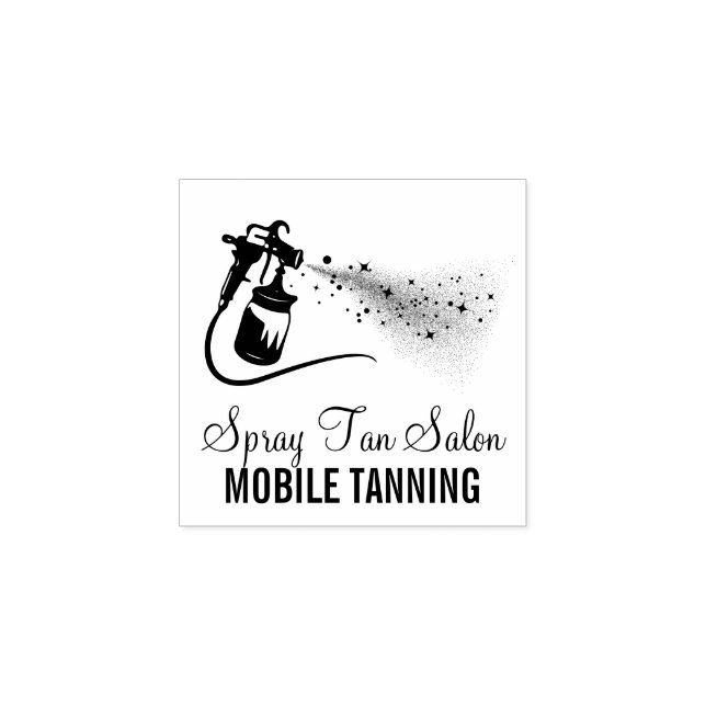 Beauty Mobile Bronze Body Spray Tanning Rubber Stamp (Imprint)