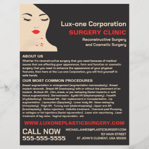 Beauty Model, Plastic Surgeon, Plastic Surgery Flyer