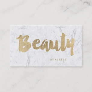 Beauty modern gold typography marble business card
