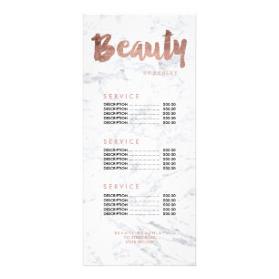 Beauty modern gold typography marble price list rack card