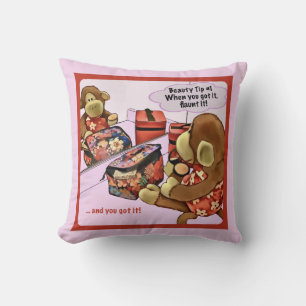 Beauty Monkey Throw Pillow