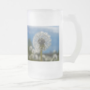 Beauty Of A Dandelion Frosted Glass Beer Mug