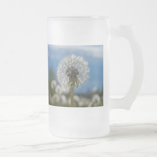 Beauty Of A Dandelion Frosted Glass Beer Mug (Right)
