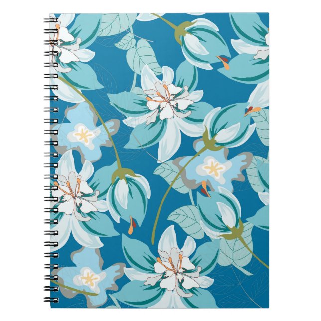 Beauty of a retro floral motif in lovely decor. notebook (Front)