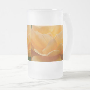 Beauty Of A Rose Frosted Glass Beer Mug