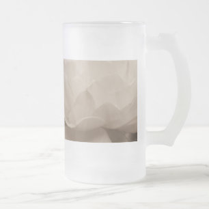 Beauty Of A Rose Sepia Frosted Glass Beer Mug