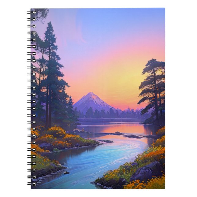 Beauty of an Evening Scene Along the River Notebook (Front)
