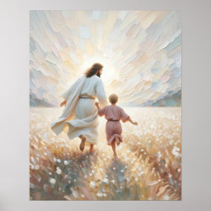 Beauty of Faith, Christian Wall Art, Jesus and Boy Poster