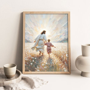 Beauty of Faith, Christian Wall Art, Jesus and Boy Poster