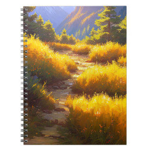 Beauty of the Path on the Yellow Grass Hill Notebook