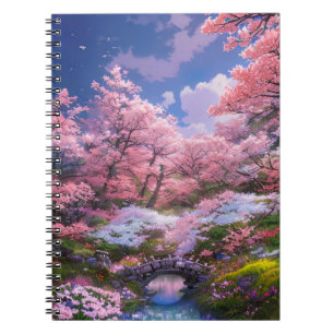 Beauty of the Stream and Sakura Bridge Notebook