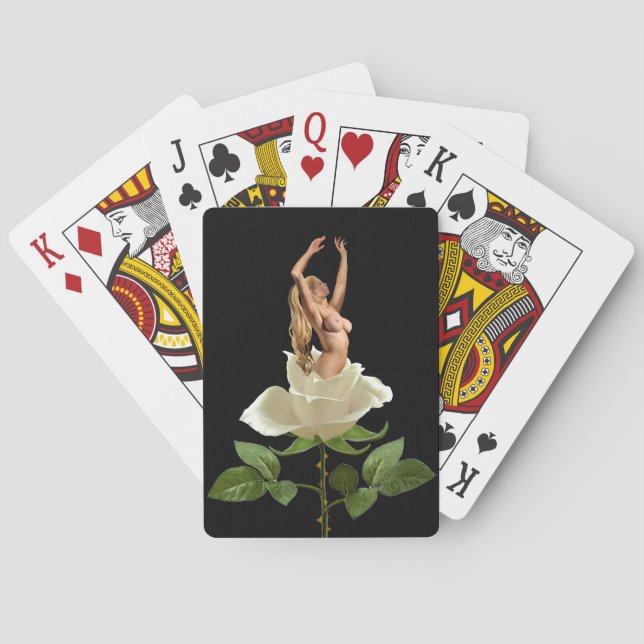 BEAUTY OF THE WHITE ROSE PLAYING CARDS (Back)