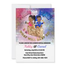 Beauty or Beats Invitation! Gender Reveal!