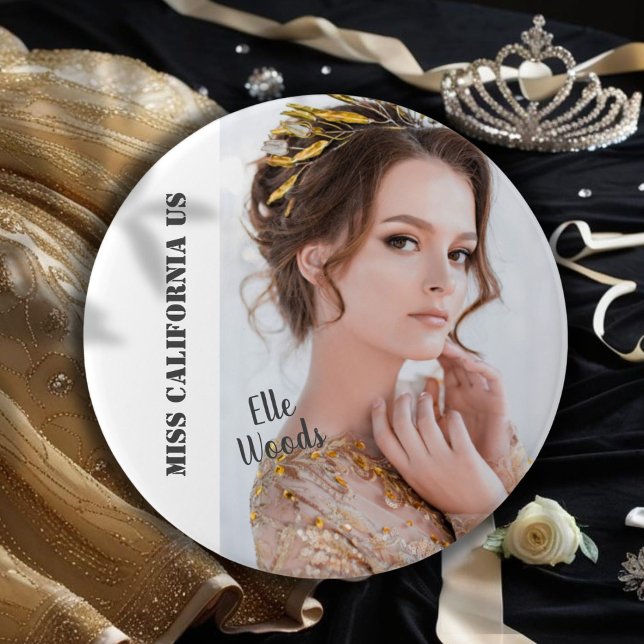 Beauty Pageant Button Pin - Dark Text (Creator Uploaded)